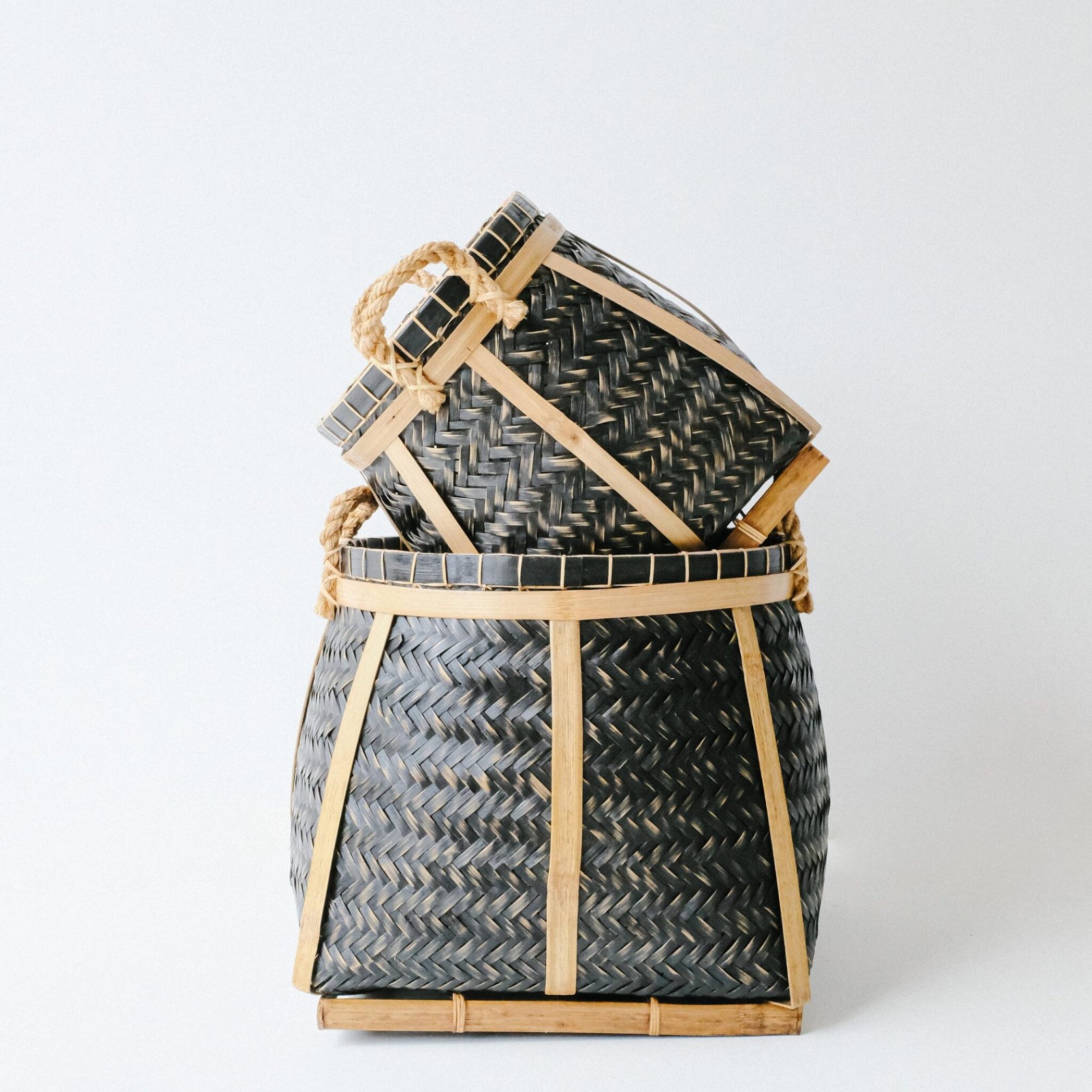 CANASTO BAMBOO SQUARE BLACK