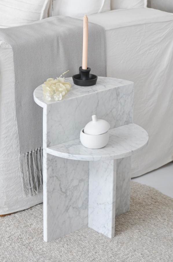 mesa de marmol carrara redonda modelo sil