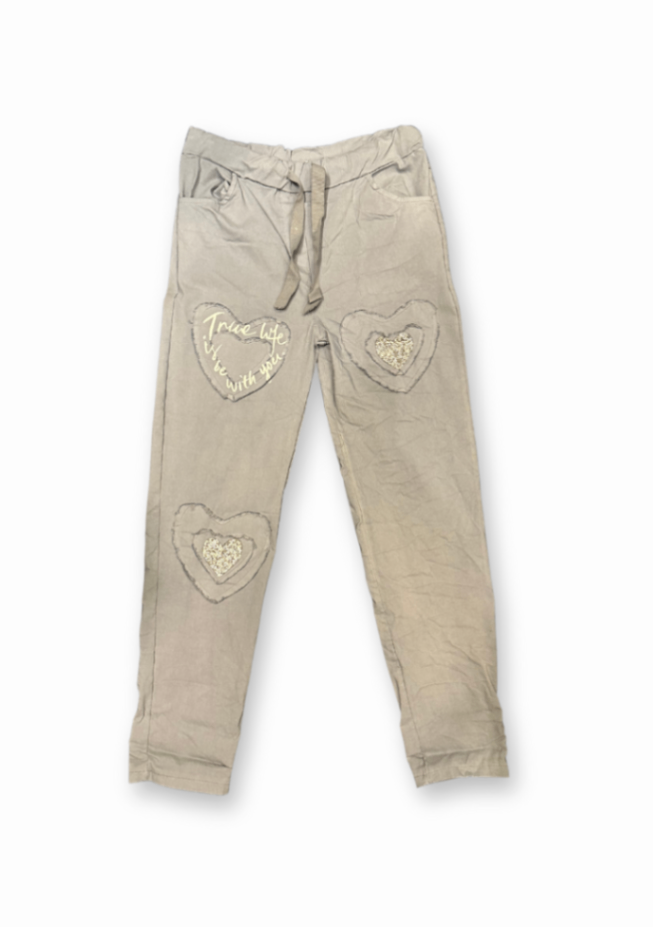 pantalón corazón gris
