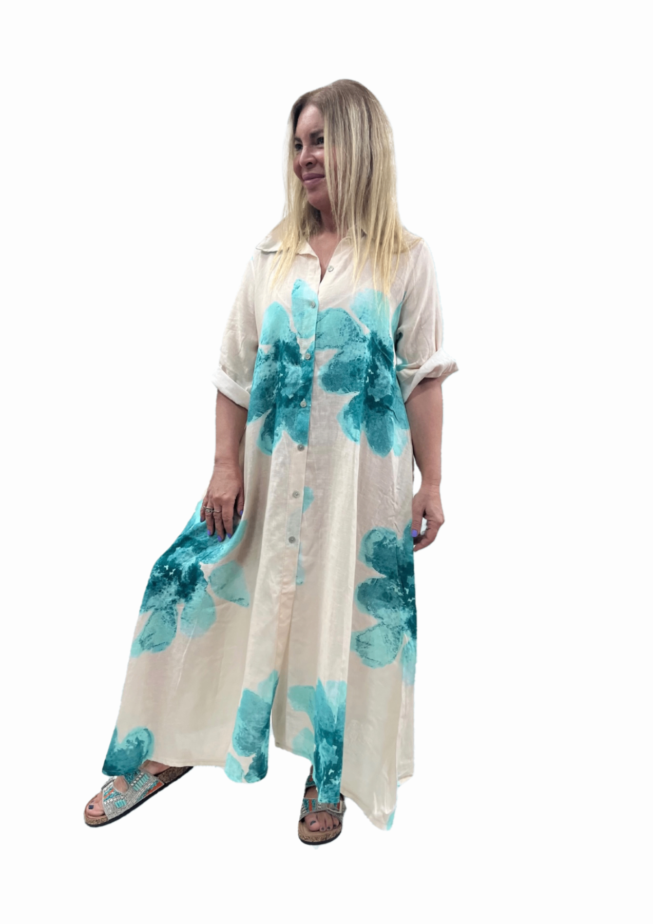 Vestido Lino Flor