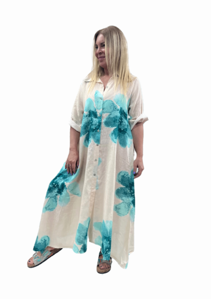 Vestido Lino Flor